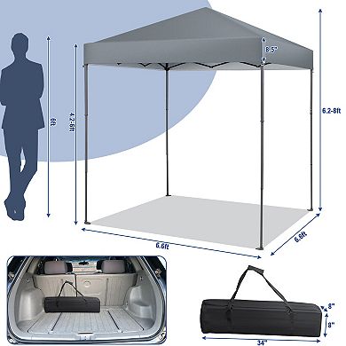 Pop Up Canopy Tent 6.6 x 6.6 Ft with UPF 50+ Sun Protection