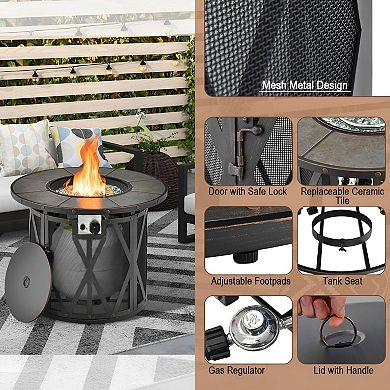 32 Inch Propane Fire Pit Table 30000 BTU Outdoor Gas Fire Table