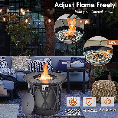 32 Inch Propane Fire Pit Table 30000 BTU Outdoor Gas Fire Table