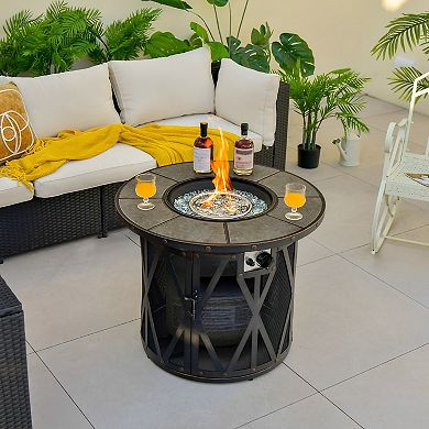 32 Inch Propane Fire Pit Table 30000 BTU Outdoor Gas Fire Table