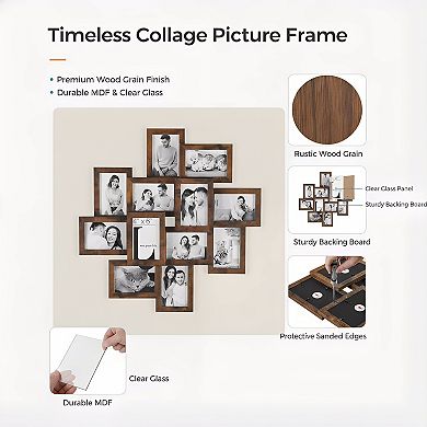 Picture Frames Collage Set 12 Pack for Wall Decor Glass Front