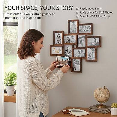 Picture Frames Collage Set 12 Pack for Wall Decor Glass Front
