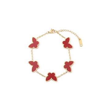 Lucky Butterfly Bracelet For Women, Plated Simple Fashion Link Chain Bracelet Jewelry Gifts