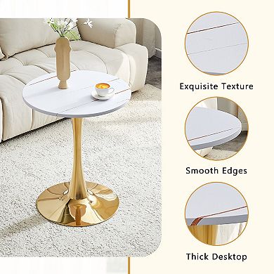 Heybly Round Dining Table, 23.6" Tulip Table with Thickened Top, Coffee Table for Kitchen