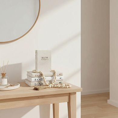 Linen Covered Decor Books Set of 3 for Coffee Table Shelf