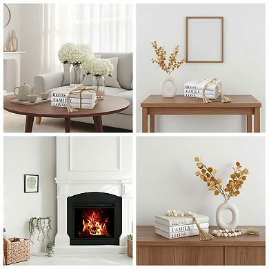 Linen Covered Decor Books Set of 3 for Coffee Table Shelf