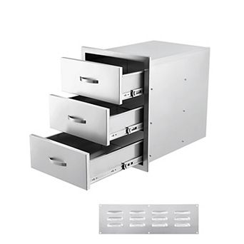 Stainless Steel 3 tier Triple Outdoor Kitchen Drawers
