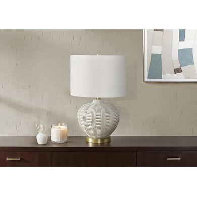 Lighting Table Lamp Ivory Cream Shade Cream Resin Transitional