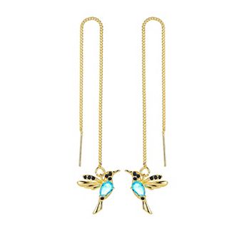 Fashion Jewelry New Unique Little Bird Drop Long Hanging Hummingbird Earrings For Women