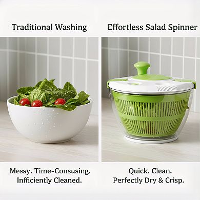 3 Quart Greens and Fruit Salad Spinner, Wash Spin Dry Vegetables