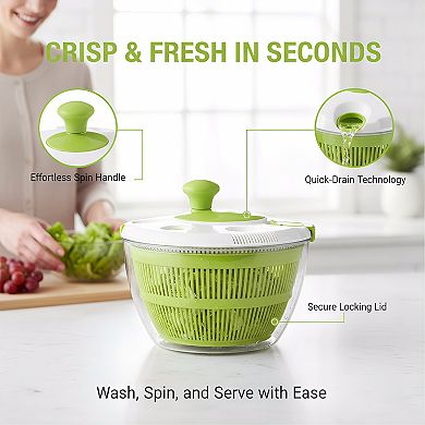 3 Quart Greens and Fruit Salad Spinner, Wash Spin Dry Vegetables