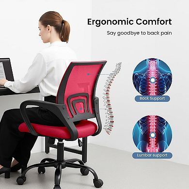 YIORTWO 2-Pack Ergonomic Mid Back Office Chairs with Lumbar Support
