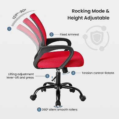 YIORTWO 2-Pack Ergonomic Mid Back Office Chairs with Lumbar Support