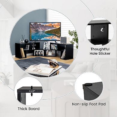 Adjustable TV Stand for TVs Up to 65 Inch with 3 Piece Shelves