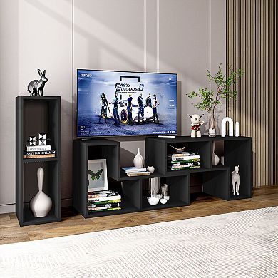 Adjustable TV Stand for TVs Up to 65 Inch with 3 Piece Shelves
