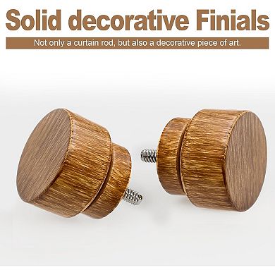 Wood Curtain Rods Adjustable Heavy Duty with Handmade Wood Grain