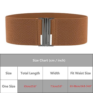 Women's Stretchy Belts Vintage Elastic Waistband for Dresses 25.6x3.0"