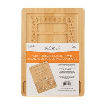 John Bead 14x19.5x1cm Classic Portable Small Bamboo Wood Jewelry Beading Board for Travel