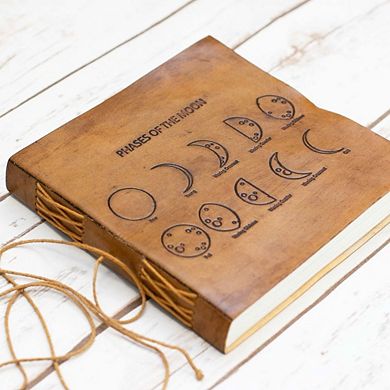 Moon Phases Artists Embossed Leather Journal