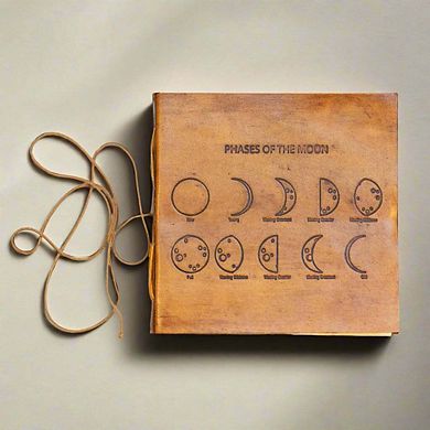 Moon Phases Artists Embossed Leather Journal