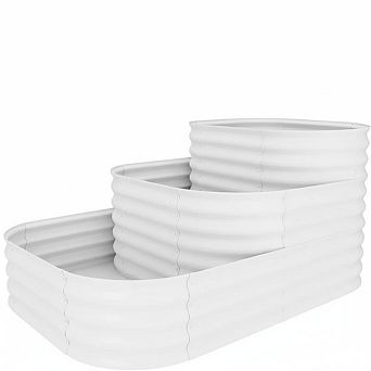 5x3.5x2.5Ft Galvanized Steel Raised Garden Bed Kit, 30 Inch Deep, 3 tier Easy Snap Assembly