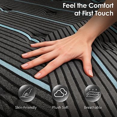 KWPZQEB 12 Inch Hybrid Mattress with Individually Pocketed Innerspring, Medium Firm