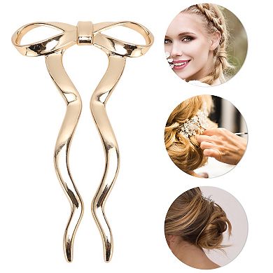 4.53"x2.56" U-shaped Bow Portable Hairpin for Women 1 Pc