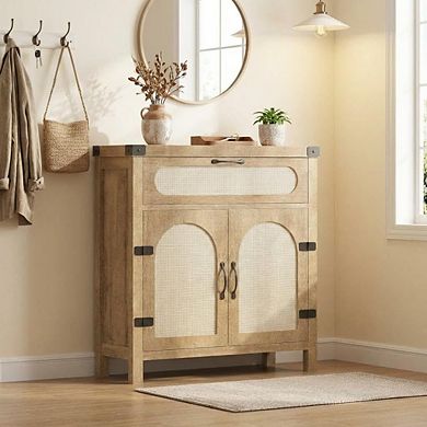 Boho Farmhouse Rattan Sideboard Set Of 2