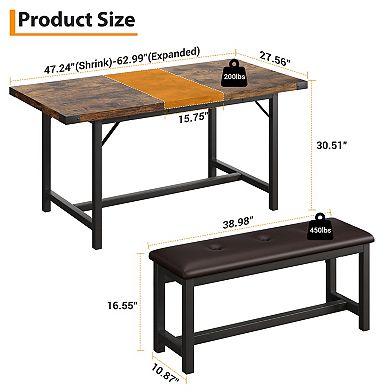 3 Piece Dining Table Set for 4-6