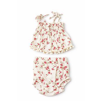 Baby Girls Floral Spring Smocked Outfit Set