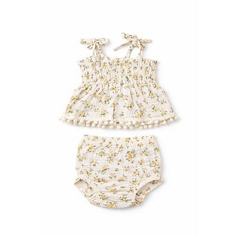 Baby Girls Floral Spring Smocked Outfit Set