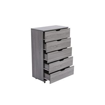 KWPZQEB Drawer Dresser Chest with Wheels, Mobile Storage Cabinet for Bedroom, Closet