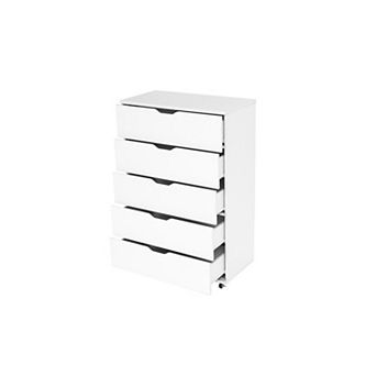 KWPZQEB Drawer Dresser Chest with Wheels, Mobile Storage Cabinet for Bedroom, Closet