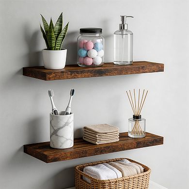 Rustic Wall Shelf Over Toilet Storage