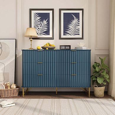 6 Drawers Accent Cabinet Bedroom Living Room Office Cabinet