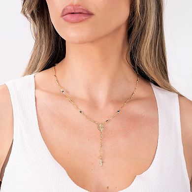 KSIZUIS 18K Gold Plated Multicolor Virgin Mary Necklace