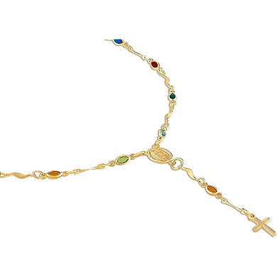 KSIZUIS 18K Gold Plated Multicolor Virgin Mary Necklace