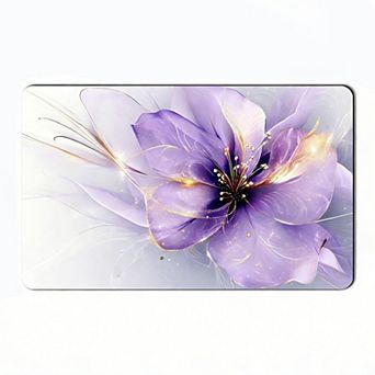 Gilded Purple Flower Floor Mat, Soft Non-Slip Luxury Entryway Rug