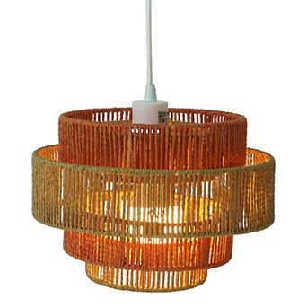 Dorset Pendant Lamp White and Natural and Terracotta