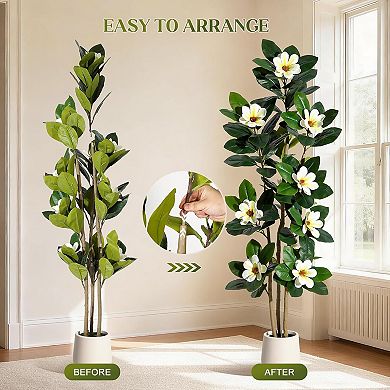 72" Faux Rubber Tree with Real Touch Leaves