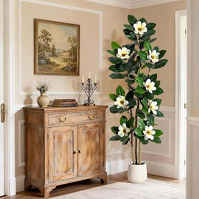 72" Faux Rubber Tree with Real Touch Leaves