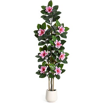 72" Faux Rubber Tree with Real Touch Leaves