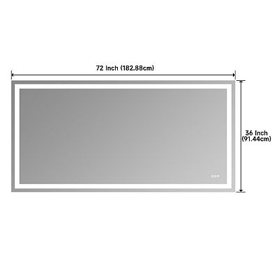 Plug-In Frameless LED Bathroom Mirror with Dual Lights and Anti-Fog Surface