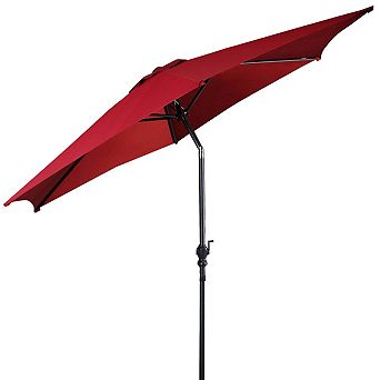 9 ft. Steel Cantilever LED Patio Umbrella with Crank