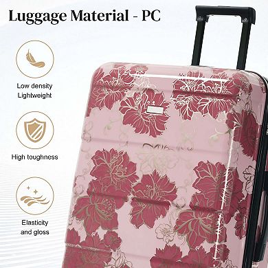 5-Piece PC+ABS Luggage Set with Cosmetic Case
