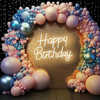 Happy Birthday LED Neon Sign: Dimmable, Warm, Perfect for Party Decor