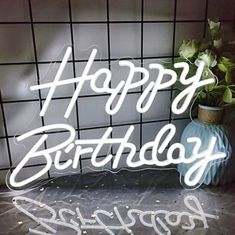 Happy Birthday LED Neon Sign: Dimmable, Warm, Perfect for Party Decor