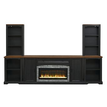 Trikiousd 3 pc Entertainment Center with Mantel Electric Fireplace for TVs Up to 70"