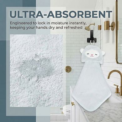 1 Pack Animal Hanging Hand Towel, Soft Absorbent Quick Dry, Cute Decorative Towel for Home 8" x 15"