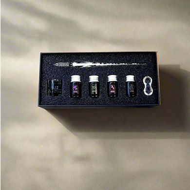 Hand Blown Glass Dip Pen Set